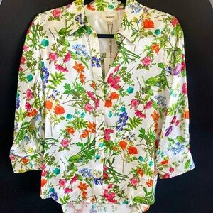 L’ARGENCE 100% silk blouse, size Small